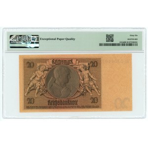 Germany - Empire 20 Reichsmark Reichsbanknote 1929 (1945) (ND) PMG 66 EPQ Gem UNC