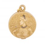 Medalion z przedstawieniem kobiety, Jean Bapiste Emile Dropsy, Francja, k. XIX w., secesja