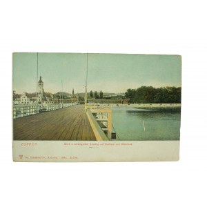 SOPOT - Zoppot Blick v. verlängerten Seesteg auf Kurhaus und Warmbad, bez obiegu, długi adres, wyd. Dr. Trenkler & Co., [1]