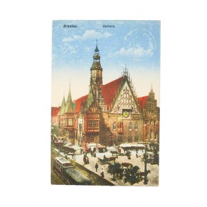 WROCŁAW - Breslau Rathaus / Ratusz , obieg, 1916r.