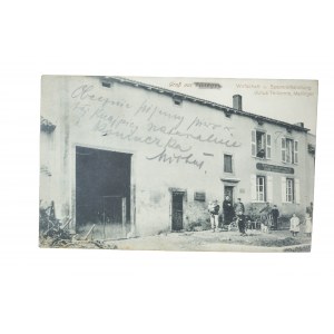 TŁUKOMY - Elsingen , sklep ogólnospożywczy Juliusa Teitienne, wieś należąca do rodziny Tłukomskich, obieg, 1914r., wyd. K.M. Gimfeld