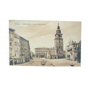 KRAKÓW - Sukiennice i wieża ratuszowa , obieg, 1913r., wyd. Fischer i Spółka
