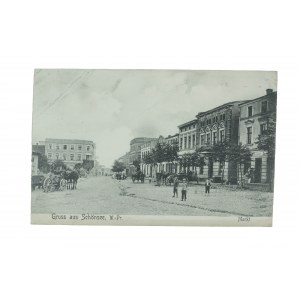 KOWALEWO POMORSKIE - Gruss aus Schönsee, W-Pr. , Markt / Rynek , wozy, dorożki, obieg, 1906r., wyd. Carl Gehrke