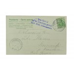 KARKONOSZE - Gruss aus Riesengebirge, Śnieżka, stacja badawcza w chmurach, stempel potwierdzający zakup na Śnieżce, obieg, długi adres, 1905r.