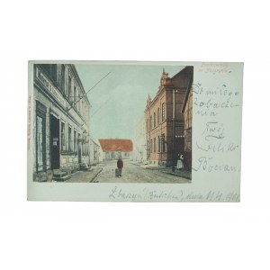 ZBĄSZYŃ - Bentschen, Pozdrowienie ze Zbąszynia , widok ulicy, obieg, długi adres, 1901r., wyd. A. Schmidt's