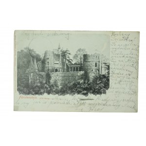 WAŁBRZYCH - Fürstenstein bz. Breslau Alte Burg / Stary Zamek , Zamek Książ, obieg, długi adres, 1905r., wyd. Stephan Schmela