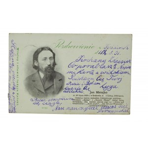 JAN MATEJKO - Wielcy i sławni ludzie Polski, obieg, długi adres, 1901r.