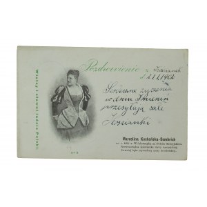 MARCELINA KOCHAŃSKA - SEMBRICH - Wielcy i sławni ludzie Polski, obieg, długi adres, 1902r.