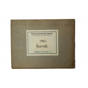 KÓRNIK / Kurnik - mapa na płótnie [1911r.], skala 1: 25.000, f. 48 x 49cm, na podstawie mapy z 1888r. z poprawkami z 1911 roku