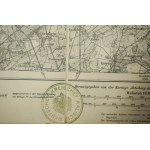 MIŁOSŁAW / PYZDRY - mapa na płótnie [1914r.], stempel Deutscher Kreischef Kalisch, skala 1: 100.000, f. 39,5 x 34,5cm na podstawie mapy z 1891 roku