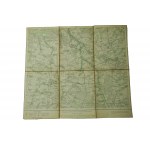KOŹMIN WIELKOPOLSKI / Koschmin - mapa na płótnie [1891r.], skala 1: 100.000, f. 36,5 x 32,5cm, na podstawie mapy z 1886/87r. z poprawkami