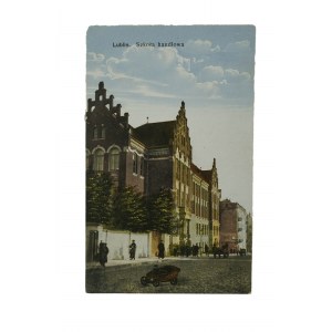 LUBLIN - Szkoła handlowa, automobil dziecięcy, bez obiegu, wyd. U.W.Sz., 1916r. [BS]