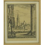 MICHAŁOWSKI Lucjan , Bleistift Venezia, San Giorgio Maggiore, Zeichnung einer Basilika signiert Luc. Michalowski, 1942, [BS].