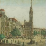 GDAŃSK ul. Długa z widokiem na ratusz, grafika z II poł. XVIIIw., autor Balth. Frederic [ - 1802], f. 38 x 27cm, [BS]