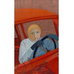 Ewa Kuryluk (geb. 1946, Krakau), Selbstporträt mit Zigarette (Im Auto I), 1975