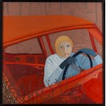 Ewa Kuryluk (b. 1946, Krakow), Self-portrait with cigarette (In the car I), 1975