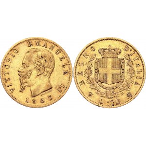 Italy 20 Lire 1863 TBN