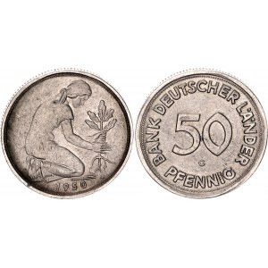 Germany - FRG 50 Pfennig 1950 G Key Date