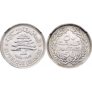 Lebanon 50 Piastres 1952 NGC MS64