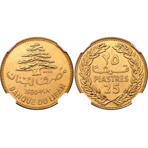 Lebanon 25 Piastres 1980 Essai NGC MS67