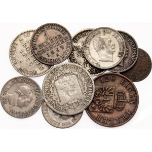 German States Lot of 10 Coins 1840 - 1871
