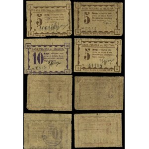 dawny zabór rosyjski, zestaw 4 bonów, 1914-1915