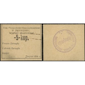 dawny zabór rosyjski, bon na 5 kopiejek, 08.1914