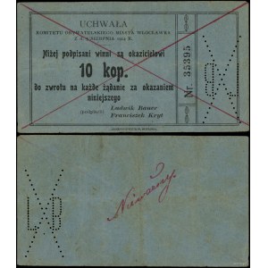 dawny zabór rosyjski, bon na 10 kopiejek, 3.08.1914