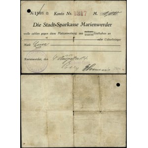 Prusy Zachodnie, 1 marka, 6.08.1914