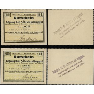 Prusy Zachodnie, zestaw: 1 i 2 marki, 8.08.1914 - ważne do 31.12.1914