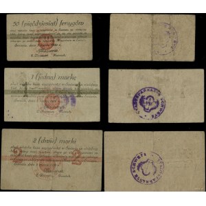 Prusy Zachodnie, zestaw bonów: 50 fenigów oraz 1 i 2 marki, 5.03.1920
