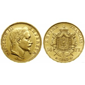 Francja, 50 franków, 1863 BB, Strasbourg