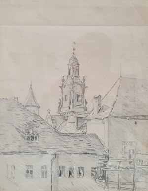 Cieślewski Tadeusz, Widok na katedrę, 1914 r.