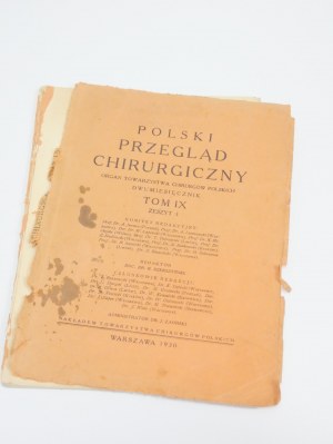 POLISH SURGICAL REVIEW 1930 VOLUME XV