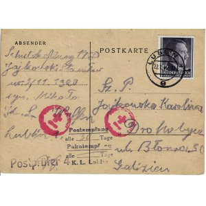 Postkarte aus dem Konzentrationslager Majdanek - Drohobycz