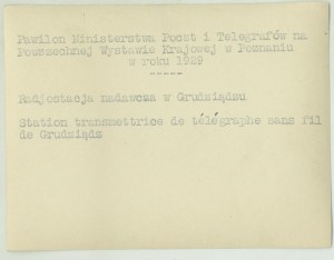 Poznan - Pavillon des Post- und Telegrafenministeriums auf der Allgemeinen Landesausstellung in Poznan 1929, Radiosender in Grudziadz, Foto Frontispiz, 12 x 9 cm