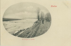 KALISZ - Wasserfall im Park, kpl. Druck, ca. 1900,