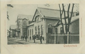CIECHOCINEK - New railroad station, H. Neuman, Wloclawek, czb. print ca. 1900