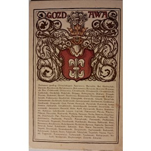 GOZDAWA - Herby Polskie Wydawnictwo Pocztówkowe , Nakł. Jan S. Dzierżbicki, Warszawa, 1917, Serya I. No 4