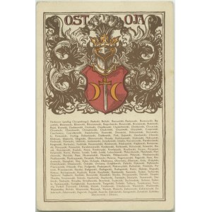 OSTOJA - Herby Polskie Wydawnictwo Pocztówkowe , Nakł. Jan S. Dzierżbicki, Warszawa, 1917, Serya I. No 16