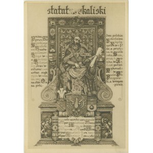 Artur Szyk. Z cyklu Statut Kaliski Karta Tytułowa, Kraków: Drukarnia Narodowa, 1939, druk czb, format: 10,5 x 15 cm.
