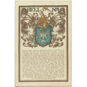 BELINA - Herby Polskie Wydawnictwo Pocztówkowe , Nakł. Jan S. Dzierżbicki, Warszawa, 1917, Serya I. No 1, druk kol.,