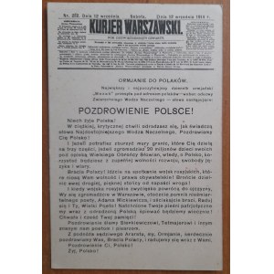 Kurjer Warszawski 12.09.1914 r. Ormjanie do Polaków