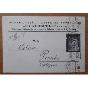 Warszawa,Nalewki 29.CyklosportRowery,Części i Artykuły Sportowe.