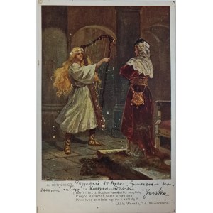 Adam Setkowicz, Juliusz Słowacki Lilla Weneda / Postcard with reproduction, published by Pocztówka, Kraków, 1913