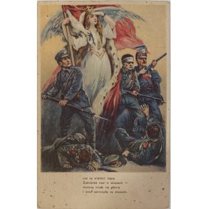 Pocztówka patriotyczna vintage, ok. 1918