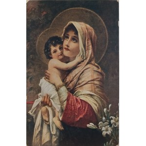 Pocztówka religijna vintage: Madonna, przed 1919