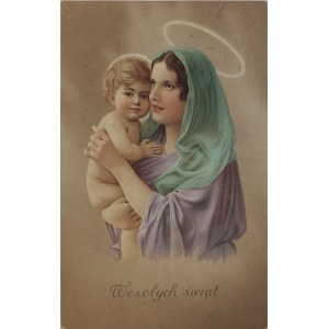 Vintage religious postcard: Madonna, 1917