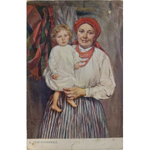 Aleksander Augustynowicz, Matka z dzieckiem / Pocztówka z reprodukcją, wyd. Podhale, Zakopane, 1913