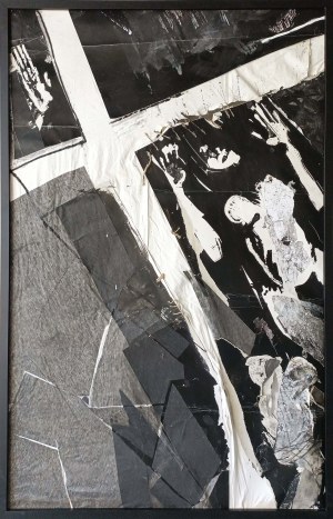 Joanna Łapuszek (1972-), Krzyż na czarnym tle, 2003